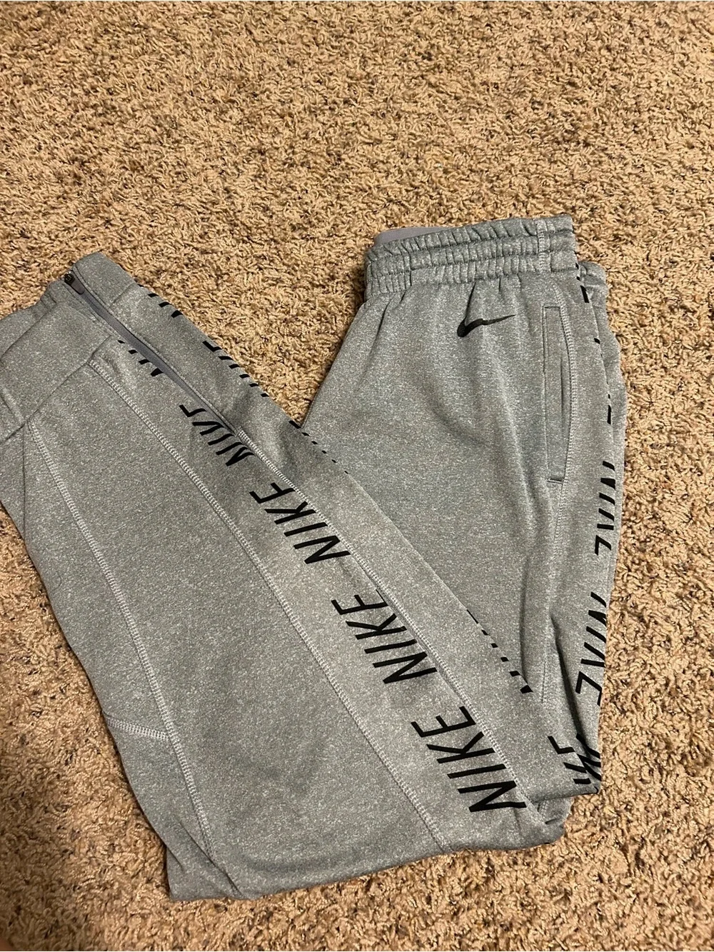 Nike Gray Women’s Logo Joggers with Black Branding